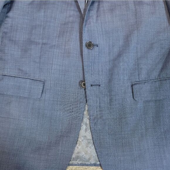 Psycho Bunny Blazer Wool Men Sport Coat 2 Buttons Navy Jacket Sz 44R Modern Fit - Picture 3 of 15